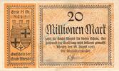 Inflation 1923 DE 20 Mio. Mk. Rheydt , Banknote 20 Millionen Mark Schein gbr. Keller 4561.f , Rheinland 1923 -