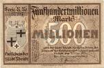 Inflation 1923 DE 500 Mio. Mk. Rheydt , Banknote 500 Millionen Mark Schein L-gbr. Keller 4561.r Rheinland 1923 -