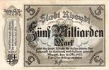 Inflation 1923 DE 5 Mia. Mk. Rheydt , Banknote 5 Milliarden Mark Schein gbr. Keller 4561.u , Rheinland 1923 -