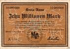 Inflation 1923 DE 10 Mio. Mk. Rees , Banknote 10 Millionen Mark Schein gbr. Keller 4467.a , Rheinland 1923 Inf -