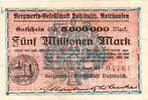 Inflation 1923 DE 5 Mio. Mk. Rotthausen , Banknote 5 Millionen Mark Schein unc-kfr. Keller 4652.b , Rheinland -