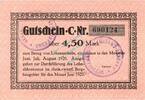 Kleingeld 1914-1922 DE 4,50 M. Obernkirchen , Notgeld 4,50 Mark Schein unc-kfr. Ti.5280.05.01 , Niedersachsen -