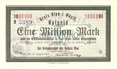 Inflation 1923 DE 1 Mio. Mk. Olpe , Banknote 1 Million Mark Schein unc-kfr. Keller 4175.b , Westfalen 1923 -