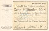 Inflation 1923 DE 10 Mia. Mk. Meschede , Banknote 10 Milliarden Mark Schein unc-kfr. Keller 3529.a , Westfalen -