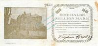 Inflation 1923 DE 1/2 Mio. Mk. Attendorn, Banknote 1 halbe Million Mark Schein gbr-. Keller 171. Westfalen 1923 -