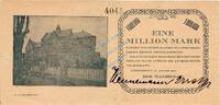 Inflation 1923 DE 1 Mio. Mk. Attendorn , Banknote 1 Million Mark Schein gbr. Keller 171.a1 , Westfalen 1923 -