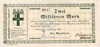 Inflation 1923 DE 2 Mio. Mk. Attendorn , Banknote 2 Millionen Mark Schein L-gbr. Keller 171.a8 Westfalen 1923 -
