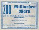 200 Mia. Mk. 1923 Inflation 1923 DE Menden , Banknote 200 Milliarden Mark Schein unc-kfr.E Keller 3516.d , Westfalen 1 bis 1-