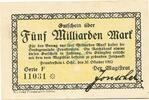 Inflation 1923 DE 5 Mia. Mk. Frankenstein , Banknote 5 Milliarden Mark Schein in gbr. Keller 1518.b-c , SLN -