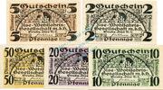 Kleingeld 1914-1922 DE 5 Scheine kpl. Grube Ilse , Notgeld Set mit 5 Scheinen unc-kfr. Ti.2630.05.35-39 , Brandenburg -