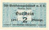 Kleingeld 1914-1922 DE 2 Pf. Grube Ilse , Notgeld 2 Pfennig Schein unc-kfr. Ti.2630.05.01 , Brandenburg o.D. -
