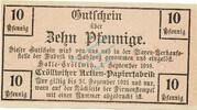 Kleingeld 1914-1922 DE 10 Pf. Halle Cröllwitz , Notgeld 10 Pfennig Schein unc-kfr. Ti.2745.05.16 Sachsen 1919 -