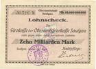 Inflation 1923 DE 10 Mia. Mk. Saulgau , Banknote 10 Milliarden Mark Scheck unc- Keller 4721.i Württemberg 1923 -