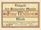 Inflation 1923 DE 1 Mio. Mk. Sande , Banknote 1 Million Mark Schein L-gbr. Keller 4700.c , Schleswig 1923 Inf -
