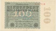 Inflation 1923 DE 100 Mio. Mk. Banknote , 100 Millionen Mark Schein in unc-kfr. DEU-120.f, Ros.106, P.107, 1923 -