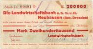 Inflation 1923 DE 200.000 Mk. 1923 Neuhausen , Banknote 200.000 Mark Sch... 49,90 EUR  zzgl. 3,99 EUR Versand