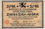 Gro&szlig;notgeld 1918 DE 20 Mk. 1918 N&uuml;rnberg , Banknote 20 Mark Schein gbr-.... 29,90 EUR  zzgl. 3,99 EUR Versand