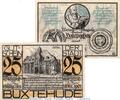 Kleingeld 1914-1922 2 Scheine kpl. Notgeld Buxtehude , Set mit 2 Scheinen in kfr. Tieste 1055.05.35-36 , - 1.10.21 -