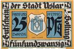 Serienscheine DE 25 Pf. Notgeld der Stadt Uslar , 25 Pfennig Schein in kfr. M/G 1355.1 -