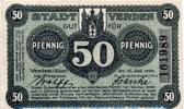 Notgeld Deutschland 50 Pfennig Schein Notgeld der Stadt Verden 7590.05.11 , 50 Pfennig Schein o.Wz. in kfr. -