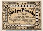 Kleingeld 1914-1922 50 Pf. Notgeld der Stadt Bensheim 0415.05.01 , 50 Pfennig Wz. Wellenbündel in kfr. -