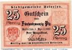 Notgeld Deutschland 25 Pfennig Schein Notgeld der Stadt Uetersen 7515.05.05 , 25 Pfennig Schein in kfr. -