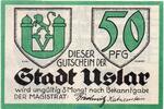 Serienscheine DE 50 Pf. Notgeld der Stadt Uslar 1355.2 , 50 Pfennig Schein in kfr. o.D. -