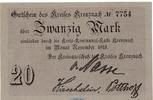 Gro&szlig;notgeld 1918 DE 20 Mk. o.D. Notgeld der Stadt Kreuznach , 20 Mark Sc... 65,95 EUR  zzgl. 3,49 EUR Versand