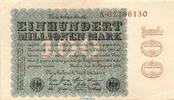 Weimarer Republik - Inflation 1923 Reichsbanknote , 100 Millionen Mark Schein in gbr. DEU-120.a, Ros.106, P.107 zirkuliert , 3