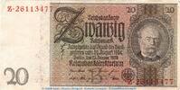 DE 20 Mk -B 2- Reichsbanknote , 20 Mark Schein -B 2- in gbr. DEU-184.a, Ros.174, P.81 , 1929 -