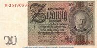 Weimarer Republik - Reichsbank 20 Mark Schein Z , L bis P Reichsbanknote , 20 Mark Schein Z , L-P , in f.kfr. DEU-184.a, Ros.174, P.181 -