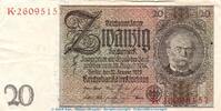 Weimarer Republik - Reichsbank 20 Mark Schein Z , F bis P Reichsbanknote , 20 Mark Schein Z , F-P , in gbr. DEU-184.a, Ros.174, P.181 -