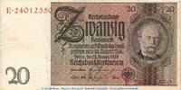 DE 20 Mk. -C 1- Reichsbanknote , 20 Mark Schein -C 1- in gbr. DEU-184.a, Ros.174, P.81 , 1929 -