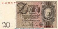 Weimarer Republik - Reichsbank 20 Mark Schein M , B bis G Reichsbanknote , 20 Mark Schein M , B-G , f-kfr. DEU-184.b, Ros.174, P.181 -