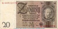DE 20 Mk. -M 2- Reichsbanknote , 20 Mark Schein -M 2- in gbr. DEU-184.b, Ros.174, P.181 1929 -