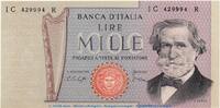 Italien 1000 Lire Banknote Italien , 1.000 Lire Schein in kfr. P.101 o.D. , Banca D Italia -