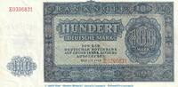 Deutsche Notenbank DDR  Banknote , 100 Mark Schein in L-gbr. SBZ-17, Ros.346, P.15 , von 1948 , SBZ leicht zirkuliert 2 bis 2-