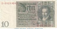 Weimarer Republik - Reichsbank 10 Reichsmark -Kriegsdruck- Reichsbanknote , 10 Mark Schein -Kriegsdruck- in gbr. DEU-183.c, Ros.173, P.180 -
