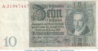 Weimarer Republik - Reichsbank 10 Reichsmark - F 1 - Reichsbanknote , 10 Mark Schein -F 1- in gbr. DEU-183.a, Ros.173, P.180 , 1929 -