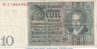 Weimarer Republik - Reichsbank 10 Reichsmark -S 1- Reichsbanknote , 10 Mark Schein -S 1- in gbr. DEU-183.a, Ros.173, P.180 , 1929 -