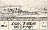 Serienscheine DE 3 Mk. Notgeld V.f.A. und Heimatkunde Buchau 197.1 , 3 Mark Schein in kfr. von 1921 -