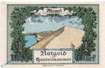 Memelgebiet / Memel 1 Mk. Notgeld , 1 Mark Schein in kfr. Memel , MEM-2 , Rosenberg 847 , P 2 , vom 22.02.1922 , deutsche Nebengebiete -