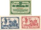Kleingeld 1914-1922 3 Scheine kpl. Notgeld Limburg , Set mit 3 Scheinen , Tieste 4100.05.10 bis 12 , von 1918 , Hessen Verkehrsausgabe -
