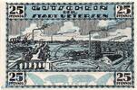 Serienscheine DE 25 Pf. Notgeld Uetersen , 25 Pfennig Scheinen in kfr , blau , Mehl Grabowski 1352.2 , Schleswig Holstein Seriennotgeld -