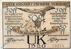 Notgeld DE 50 Pf. Notgeld Uk , Uge , 50 Pfennig Schein in kfr. Mehl Grabowski 1353.1 , von 1920 , dänisch Nordschleswig Seriennotgeld -