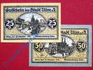 Notgeld DE 2 Scheine kpl. Notgeld Ulm , Satz mit 2 Scheinen , Tieste 7520.01 und 02 , von 1918 , Baden Württemberg Verkehrsausgabe -