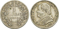 vatican city lira Vatican State. Pius IX (1846-1878.) . AR 1 Lira 1866 -