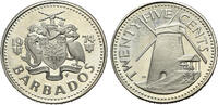 Barbados 25 Centesimi Barbados (1973-2006). 25 Centesimi 1974 (75% Copper, 25% Nickel) -