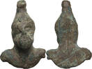 Antiques Bronze applique in the shape of Attis (?) head -