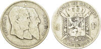 Belgium Francs Belgium. Leopold II (1865-1909). AR 1 Francs 1830 - 1880 -